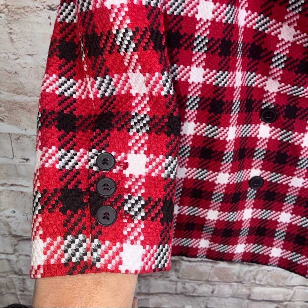 Just Female Holmes Red Check Blazer Size Medium - Picture 5 of 10